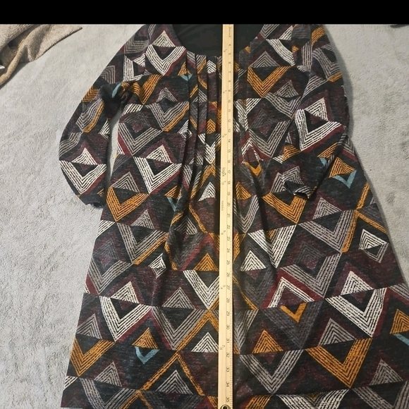 Perceptions New York Dress XL•Multicolor Geometric Scoop Neck 3/4 Sleeve Retro - Picture 9 of 16